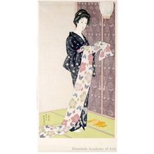 橋口五葉: Young Woman in Summer Kimono - ホノルル美術館