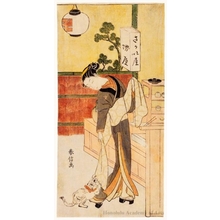 鈴木春信: The Waitress Oyoshi of the Teahouse Sakai-ya / The Waitress Osode of the Teahouse Sakai-ya (HAL) - ホノルル美術館