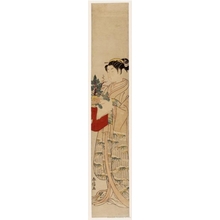 Suzuki Harunobu: Woman Holding a Tray of New Year’s Decorations - Honolulu Museum of Art