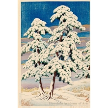 川瀬巴水: Clearing after a Snow in the Pines - ホノルル美術館