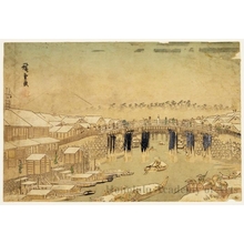 Utagawa Hiroshige: Clear after a Snowfall at Nihonbashi - Honolulu Museum of Art