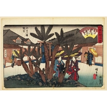 Utagawa Hiroshige: Niken-jaya within the Grounds of Fukagawa Hachiman Shrine - Honolulu Museum of Art