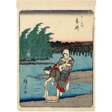 Utagawa Hiroshige, 歌川広重 (Utagawa Hiroshige)による浮世絵「Okazaki (Station #39)」