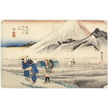 Utagawa Hiroshige: Mt. Fuji in the Morning from Hara (Station #14) - Honolulu Museum of Art