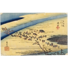 Utagawa Hiroshige: Shimada: The Sungan Bank of the Öi River (Station #24) - Honolulu Museum of Art
