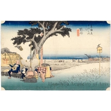 Utagawa Hiroshige: Outdoor Tea Stall at Fukuroi (Station #28) - Honolulu Museum of Art