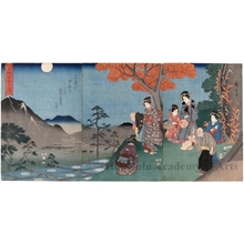 Utagawa Hiroshige: Moon Reflected on the Ricefields at Sarashina in Shinano Province - Honolulu Museum of Art