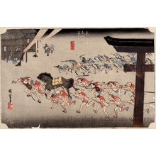 Utagawa Hiroshige: Religious Festival at Atsuta Shrine in Miya (Station #42) - Honolulu Museum of Art