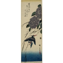 Utagawa Hiroshige: Kingfisher and Hydrangea - Honolulu Museum of Art