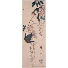 Utagawa Hiroshige: Swallows and Wistaria - Honolulu Museum of Art