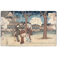 Utagawa Hiroshige: Chüdö Futatsudö, Ueno - Honolulu Museum of Art