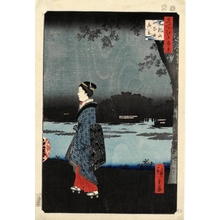 Japanese Print "Night View of Matsuchiyama and the San’ya Canal" by Utagawa Hiroshige, 歌川広重 (Utagawa Hiroshige)