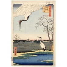 歌川広重: Minowa, Kanasugi, Mikawashima - ホノルル美術館