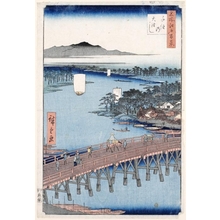 歌川広重: Senju Great Bridge - ホノルル美術館