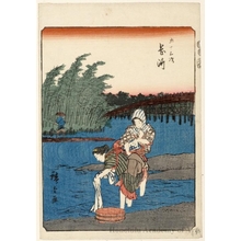 Utagawa Hiroshige: Okazaki (Station #39) - Honolulu Museum of Art