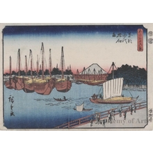 Utagawa Hiroshige: Eitai Bridge and Tsukuda Island in the Eastern Capital - Honolulu Museum of Art