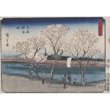 Utagawa Hiroshige: The Embankment of the Sumida River in the Eastern Capital - Honolulu Museum of Art
