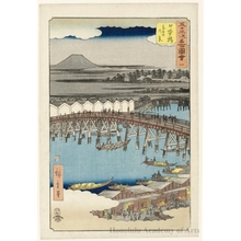 Utagawa Hiroshige: Clouds of Dawn at Nihonbashi Bridge (Station#1) - Honolulu Museum of Art