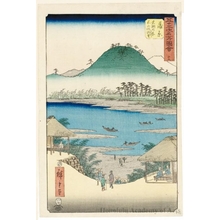 Utagawa Hiroshige: View of the Fuji River from Iwabuchi Hill at Kambara (Station #16) - Honolulu Museum of Art