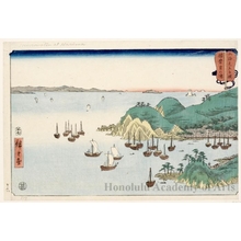 Utagawa Hiroshige: Muronotsu in Harima Province(#18) - Honolulu Museum of Art