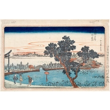 歌川広重: The Lotus Pond at Shinobu Hill - ホノルル美術館