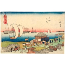 歌川広重: Returning Sails at Takanawa - ホノルル美術館