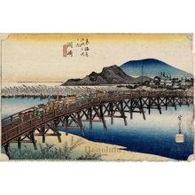 Japanese Print "The Bridge Over the Yahagi River at Okazaki (Station #39)" by Utagawa Hiroshige, 歌川広重 (Utagawa Hiroshige)