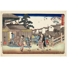 歌川広重: Umegawa at Yanagibashi Bridge, Ryögoku - ホノルル美術館