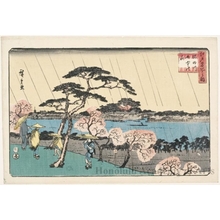 Utagawa Hiroshige: Blossoms in Rain along the Sumida River - Honolulu Museum of Art