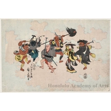 Utagawa Hiroshige: Ötsue Style Bon Dance (Descriptive Title) - Honolulu Museum of Art