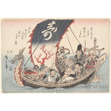 Utagawa Hiroshige: Seven Gods of Good Fortune on the Treasure Ship (Descriptive Title) - Honolulu Museum of Art