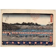 Utagawa Hiroshige: Picture of fireworks, Ryogoku - Honolulu Museum of Art