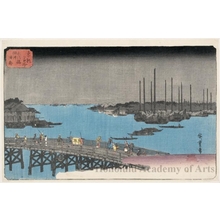 歌川広重: Eitai Bridge and Fishing Boats off Tsukuda Island - ホノルル美術館