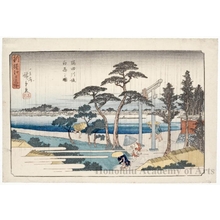 Utagawa Hiroshige: Sumida Riverbank in Rain Shower - Honolulu Museum of Art