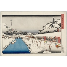 歌川広重: Shiba Akabane in Snow - ホノルル美術館
