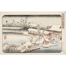 歌川広重: View of Kameido Tenmangü Shrine in Snow - ホノルル美術館