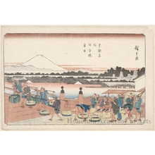 Utagawa Hiroshige: Fishmarket at Nihonbashi - Honolulu Museum of Art