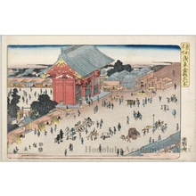 歌川広重: Gate of the Asakusa Kinryuzan - ホノルル美術館