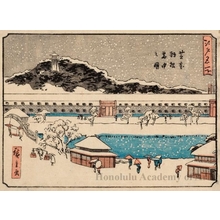 Utagawa Hiroshige: Akabane in snow, Shiba - Honolulu Museum of Art