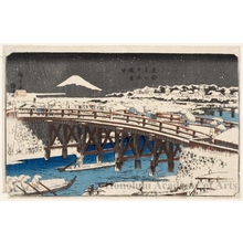 Utagawa Hiroshige: Nihonbashi in Snow - Honolulu Museum of Art