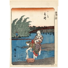 Utagawa Hiroshige, 歌川広重 (Utagawa Hiroshige)による浮世絵「Okazaki (Station #39)」