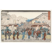 歌川広重: Nakanochö in the Yoshiwara District - ホノルル美術館