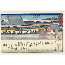 歌川広重: Higashi Honganji Temple, Asakusa - ホノルル美術館