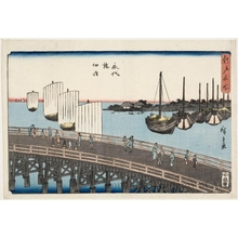 歌川広重: Eitaibashi Bridge, Tsukudajima - ホノルル美術館