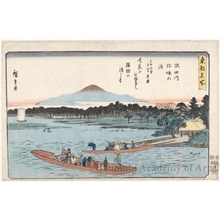 歌川広重: Hashiba Ferry, Sumida River - ホノルル美術館