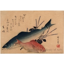 Utagawa Hiroshige: Common Seabass, Alfonsinos & Perilla - Honolulu Museum of Art