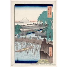 歌川広重: Ichikoku Bridge in the Eastern Capital - ホノルル美術館