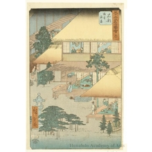 Utagawa Hiroshige: Guests at an Inn at Ishibe (Staion #52) - Honolulu Museum of Art