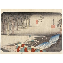 Utagawa Hiroshige, 歌川広重 (Utagawa Hiroshige)による浮世絵「Spring Rain at Tsuchiyama (Station #50)」