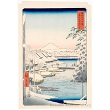 歌川広重: Sukiya Embankment in the Eastern Capital - ホノルル美術館
